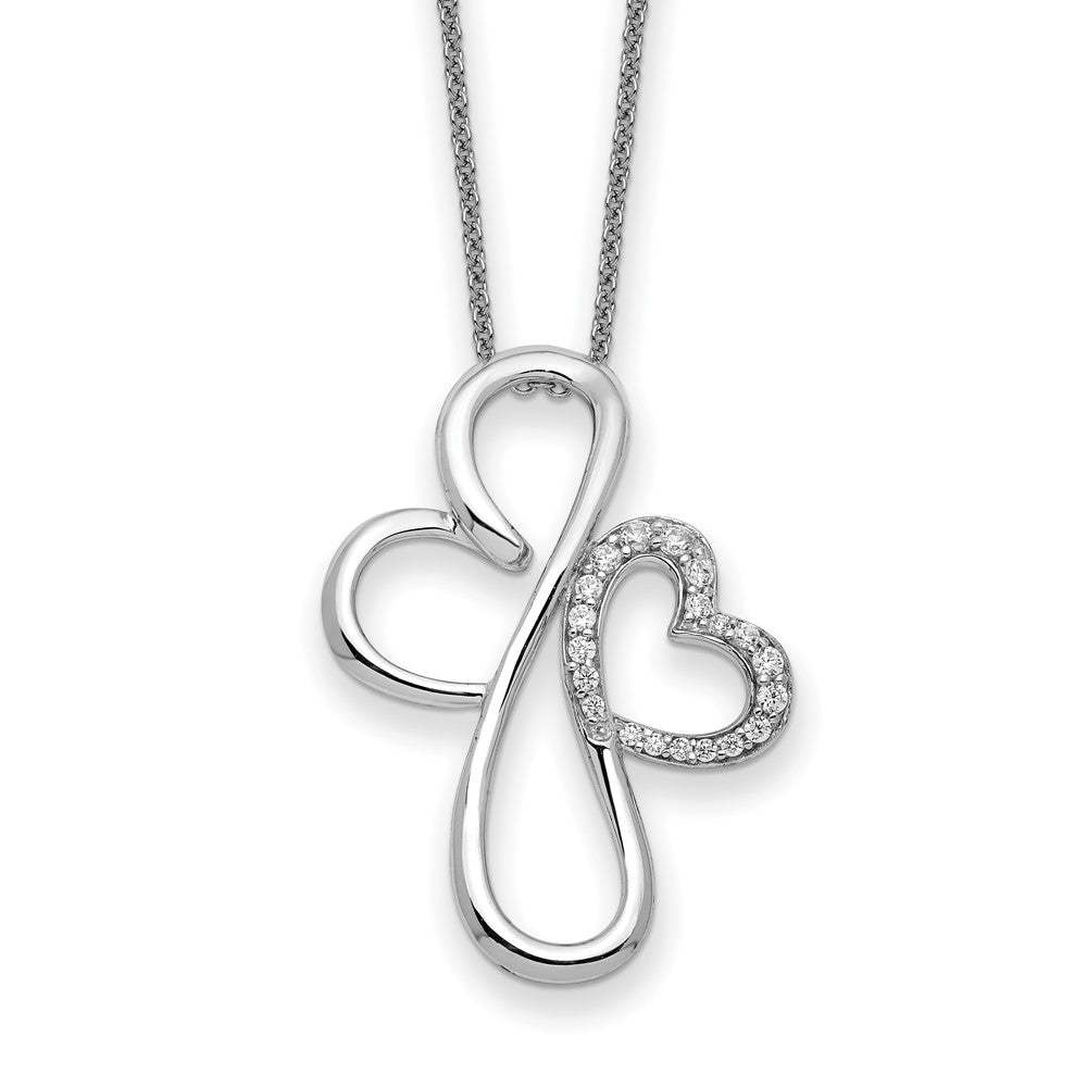SE Sterling Silver Rhodium-plated CZ Everlasting Love 18in Necklace - $125.00