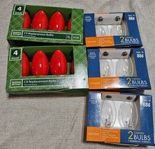 Christmas Outdoor Light Bulbs Red &amp; Clear Lot of 14 Holiday Time 7W - £8.28 GBP