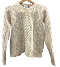 Innisfree Irish Cable Knitted Lg Sleeve Pullover Round Neck  Unisex Sweater - £102.08 GBP