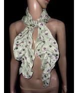 NEW VTG 48” DISCO Ruffle Polyester Scarf Or Neckerchief Green &amp; Purple U... - $453.68 MXN
