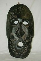 Old Vintage Wood African Tribal Face Mask Wooden Wall Art Hanging Man Cave Decor - £75.92 GBP