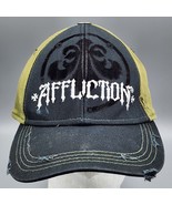 Vintage Y2K Affliction Flex Fitted L/XL Hat Cap Black Hat Skull Distress... - $558.09 MXN