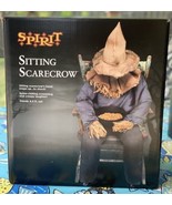 Halloween Animated Prop 4.5 Ft Sitting Scarecrow Animatronic Spirit Hall... - £313.21 GBP
