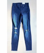 HUE Leggings U17590 Denim Blue Ripped Torn Distress Slim INK WASH Blue (... - $92.57 CAD
