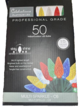 Christmas String Lights LED C6 25&#39; ft Multicolor 50-ct, Celebrations C65... - $381.83 MXN