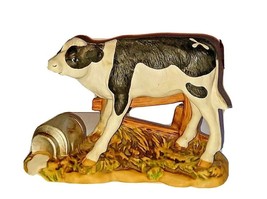 Homco Cow Figurine Spilled Milk 1459 Vintage - £22.43 GBP