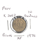 Peru 10 Centavos, 1975, brass, KM 245.3 - $4.00