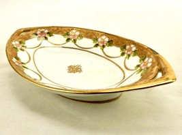 Nippon Porcelain Trinket Dish, Open Handles, Gold Moriage Slip Trailing, NPN-01 - £23.53 GBP