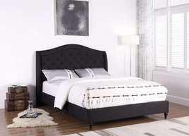 Best Master Furniture Sophie Upholstered Tufted Platform Bed, King, Black - £195.79 GBP