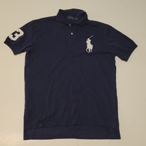 POLO Ralph Lauren Men Size M Navy Blue Big Pony Polo Shirt - £39.04 GBP