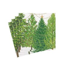 Caspari Christmas Trees with Lights Paper Guest Towel Napkins - 15 Per Package - £7.56 GBP+