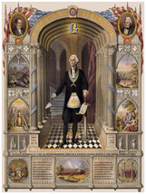 18x24" CANVAS Decoration.Room wall art print.Washington Freemason.Mason.6021 - $58.41