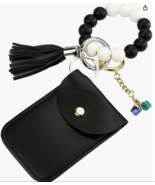 Keychain Wallet Wristlet, Women Tassel Key Chain Bracelet CARD BAG ACCES... - £15.57 GBP