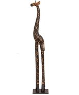 79 Inches Hand Carved Wooden African Giraffe Statue Sculpture WorldBazza... - £146.90 GBP