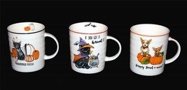 HUGE Madison Halloween Dog or Cat Ribbed Pumpkin Witch Script Mug NEW U-... - $15.99