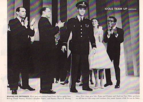 Frank Sinatra Elvis Presley Sammy Davis Jr Nancy Sinatra original clippi... - $4.89