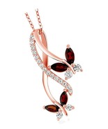18K Rose Gold Plated Silver Red Garnet For 18 - £160.70 GBP
