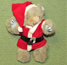1990 Gibson Greetings Santa Bear Teddy Vintage Vintage 7.5&quot; Stuffed Plush Animal - £10.90 GBP