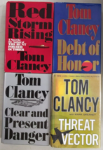 Tom Clancy Hardcover Red Storm Rising Debt Of Honor Threat Vector  Clear  X4 HD - £16.54 GBP