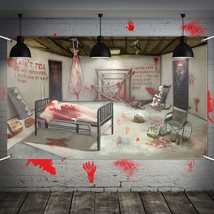 Asylum Scary Halloween Scene Setter Backdrop Background Banner For Hallo... - $20.99