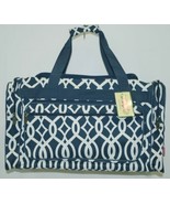 NGIL BIQ423NAVY Geometric Vine Print Canvas Duffle Bag Colors Navy and W... - £23.97 GBP