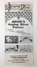 Josie&#39;s Singing River Pottery Travel Brochure Pamphlet Guatier Mississippi - £11.88 GBP