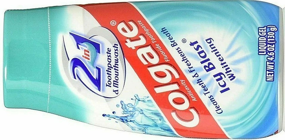 LOT 4 Colgate 2 in 1 Icy Blast Whitening Toothpaste & Mouthwash 4.6 oz ...