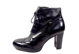 Franco Sarto Women Size 8 (Fits Sz 7.5) High Heel Black Ankle Boot Lace-Up Goth - £29.89 GBP