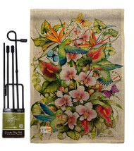 Orchid Splendor with Birds Burlap - Impressions Decorative Metal Garden Pole Fla - £27.09 GBP