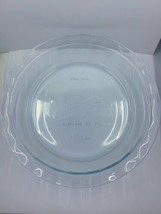 Pyrex Large Pie Plate 100 Years Anniversary Fluted Rim 9.5&quot; Biue Tint Gl... - $14.80