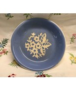 Rare Vintage Cameoware Harker Pottery Co. Floral Blue Pie Dish - $45.94