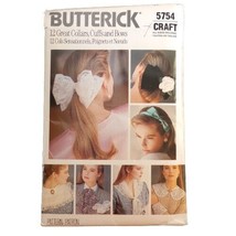 Butterick 5754 Craft Pattern 12 Great Collars Cuffs and Bows 1987 VTG Cut - £3.12 GBP