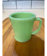  Vintage flat bottom D-handle Jadeite Fire King Oven Glass coffee mug - $34.30 CAD