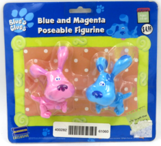 VTG Blue&#39;s Clues Blue and Magenta Poseable Figurines Blockbuster Exclusive NEW - £15.53 GBP