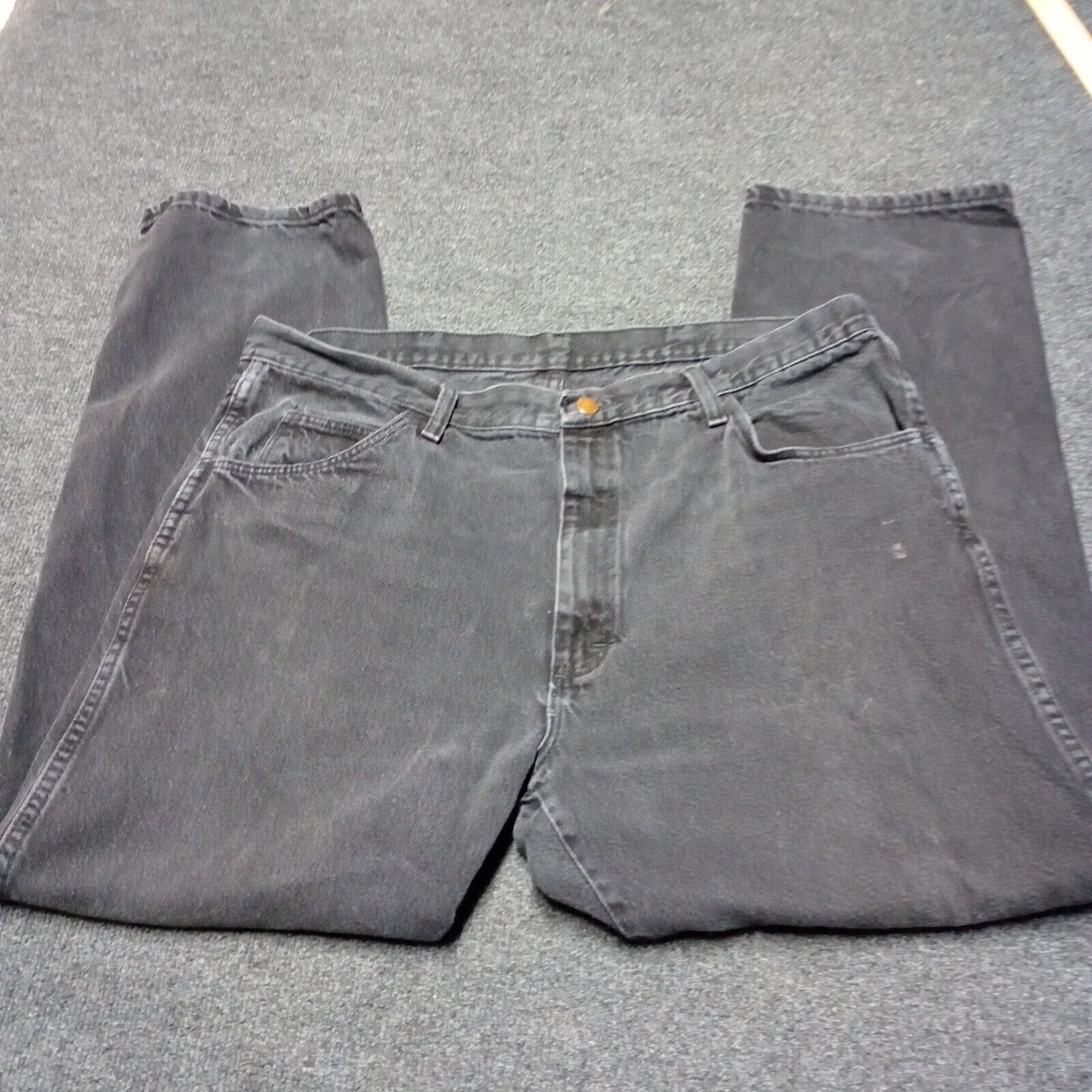 Vintage Lee Black Denim Pants Jeans Men 40x33 High Rise 80s 90s Pants - $17.05