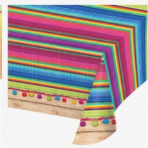 Serape Fiesta All Over Print Plastic Table Cover, Vibrant 54 x 102 Party... - $24.74