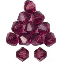 12 Amethyst Bicone Swarovski Crystal Beads 5301 4mm New - £14.11 GBP