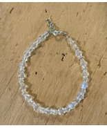Handcrafted Bracelet, Clear glass Bicone beads, small and medium - $11.88