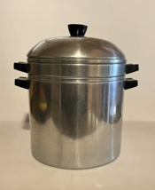 Vtg. Sears Heavy Weight Aluminum 8qt W/Lid 3 PC Steamer Stock Pot Made I... - $55.09