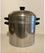 Vtg. Sears Heavy Weight Aluminum 8qt W/Lid 3 PC Steamer Stock Pot Made I... - $1,026.17 MXN