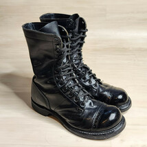Double H 975 Black Leather Cap Toe Paratrooper Jump 10&quot; Boots Men’s Size... - $1,665.90 MXN