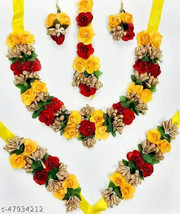 Artificial Flower Haldi Jwellery Set for Wedding/Party/Bridal/Haldi / Mehndi da - £15.20 GBP