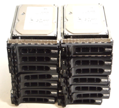Lot Of 14 Hitachi Dell XX517 450GB 15K 3.5" Sas 3GBPS Hard Drive With Caddy - $326.27