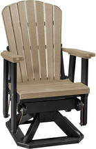 Adirondack Swivel &amp; Glider Chair - Weatherwood &amp; Black 4 Season Poly Chair Usa - £551.42 GBP