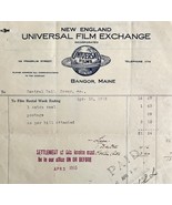 Universal Films Exchange 1915 WW2 Era Invoice Center Theater Maine DWEE3... - €34,10 EUR