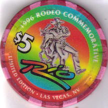 1996 Rodeo Commemorative Limited Edition Rio Las Vegas $5 Casino Chip - $12.95
