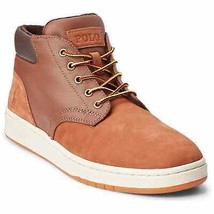Polo Ralph Lauren Men Chukka Boots Sneaker Boot Size US 8D Tan Leather - £58.25 GBP