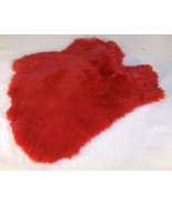 RED GENUINE RABBIT SKIN new solf leather tanned hide fur pelt craft skin... - $10.92