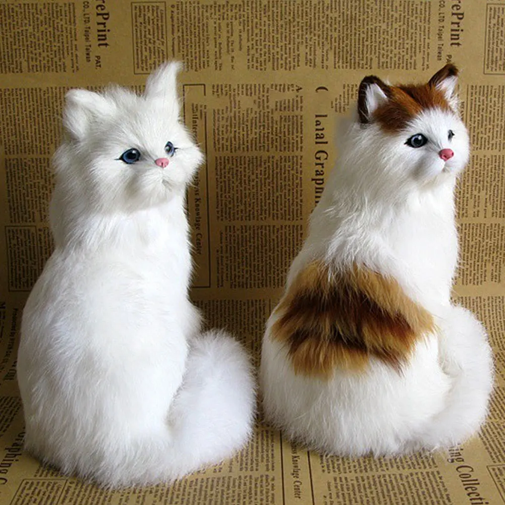 Cute Plush Cats Toy Creative Imitation Cat Simulation Mini Cat Ornaments - £17.59 GBP