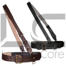 Sam Browne Belt with Shoulder Strap WW1 & 2 British Army Duty Belt Black & Brown - £31.69 GBP+